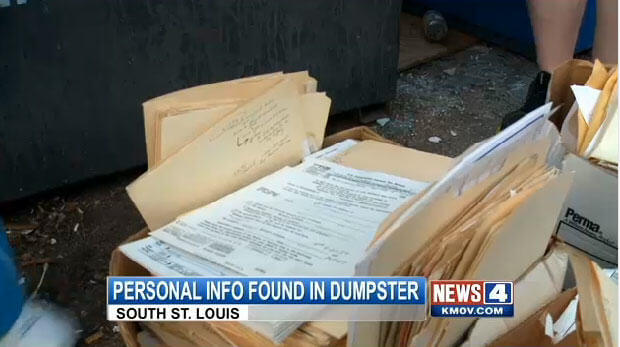 Personal Info Found In Dumpster in South St. Louis