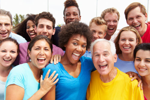 Group of people excited about a shredding event