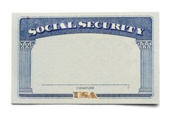 Blank Social Security Card Isolated on a White Background.