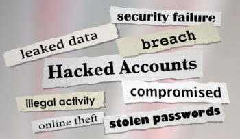 Hacked Accounts Newspaper Headlines Online Theft 3d Render Illustration