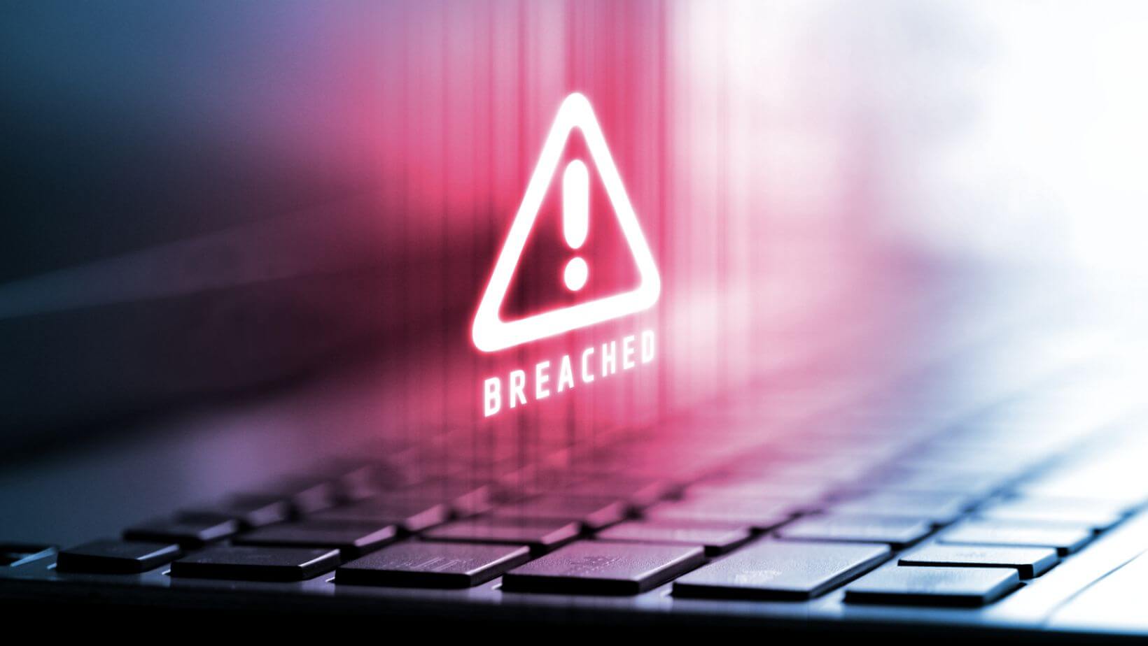 Data breach on a laptop