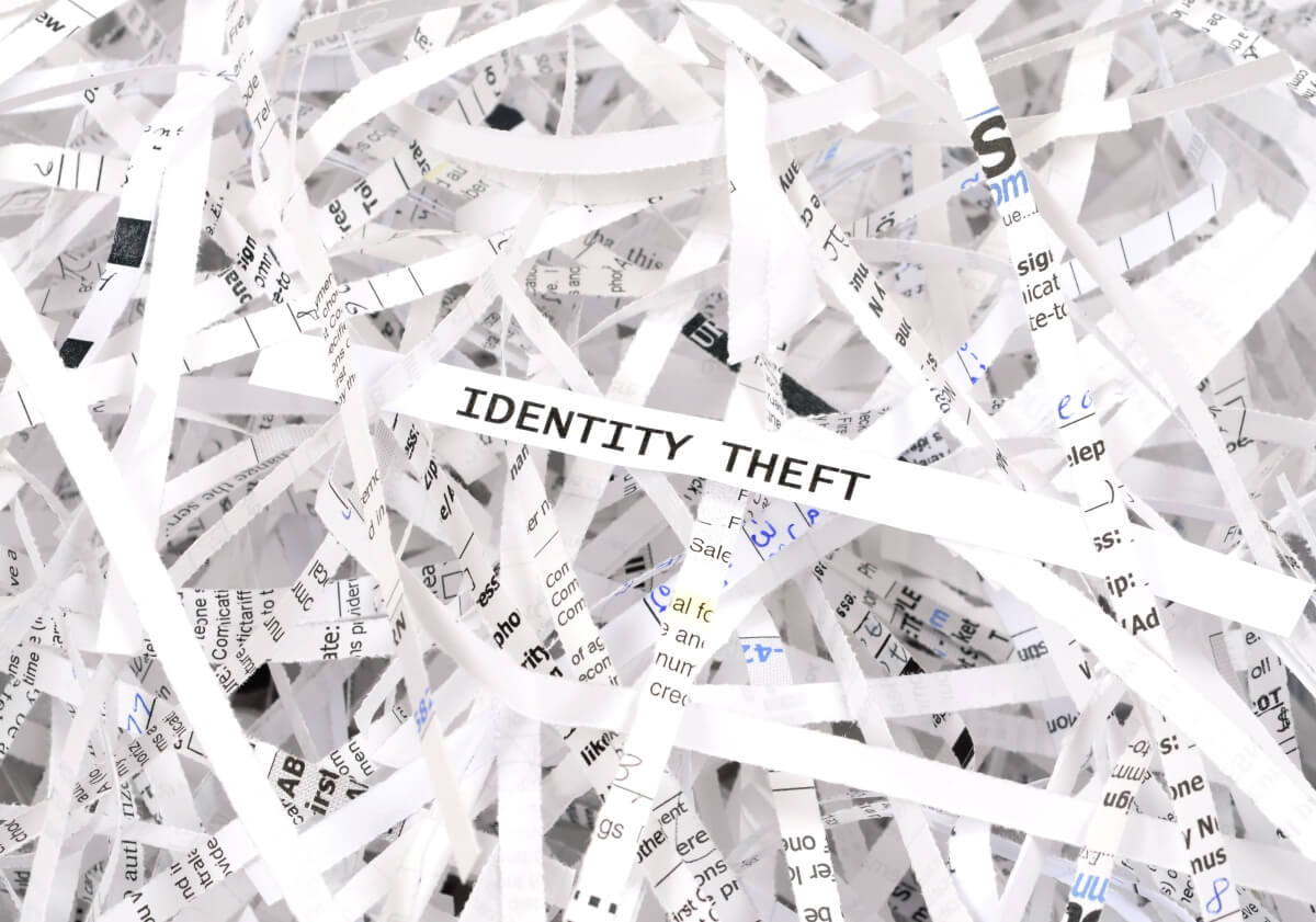 Identity Theft on shredded paper