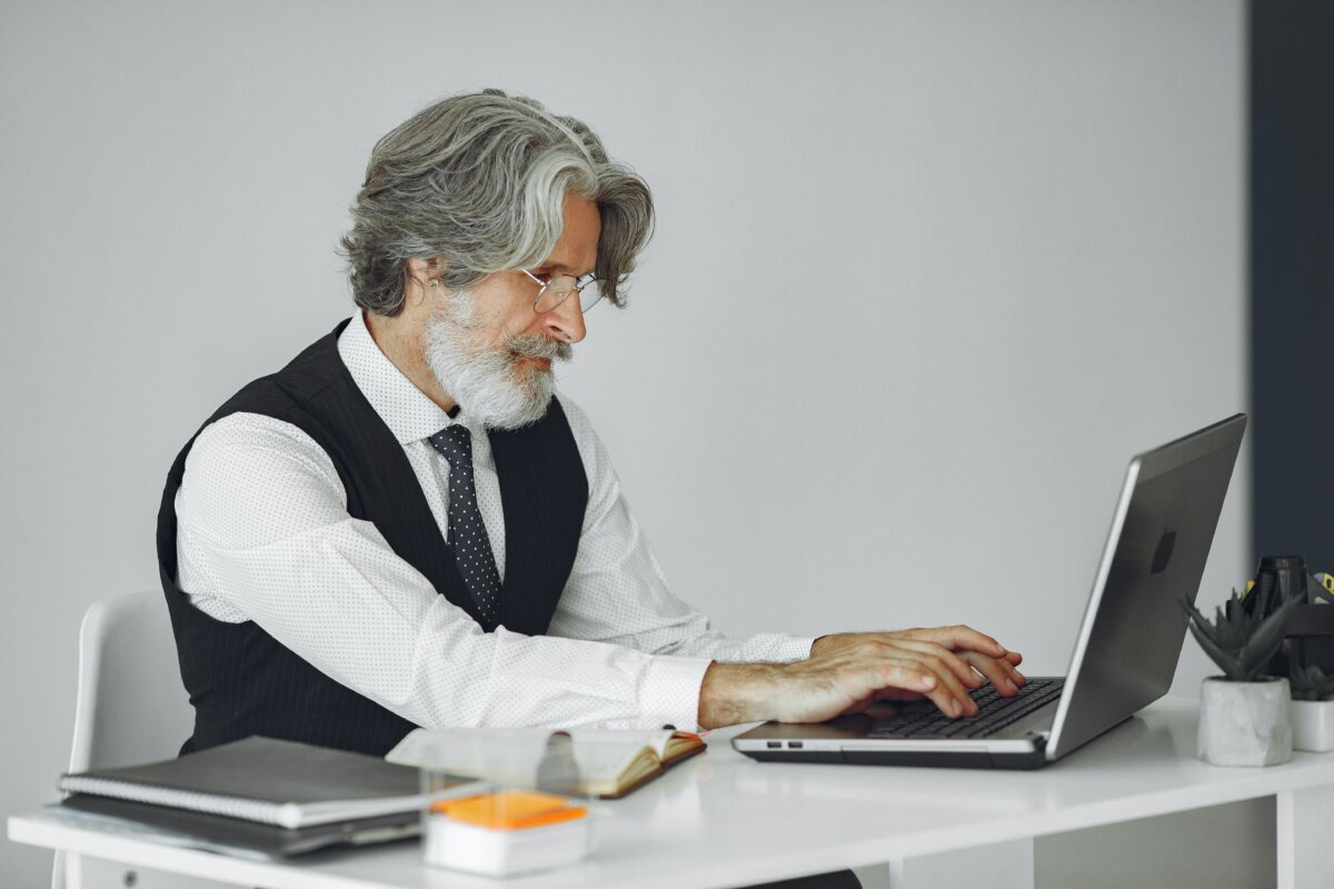 Person typing on laptop