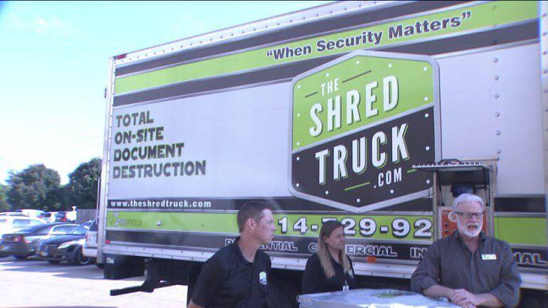 The Shred Truck during an on-site shredding service